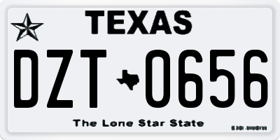 TX license plate DZT0656