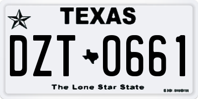 TX license plate DZT0661