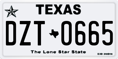 TX license plate DZT0665