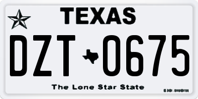 TX license plate DZT0675