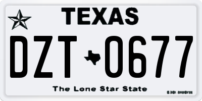 TX license plate DZT0677
