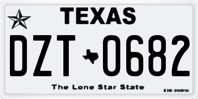 TX license plate DZT0682