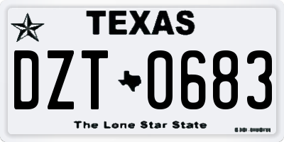 TX license plate DZT0683