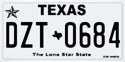 TX license plate DZT0684
