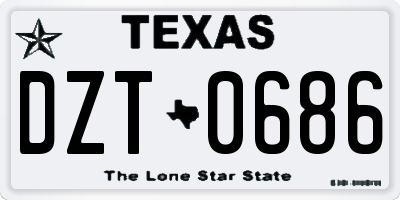 TX license plate DZT0686