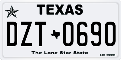 TX license plate DZT0690