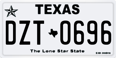 TX license plate DZT0696