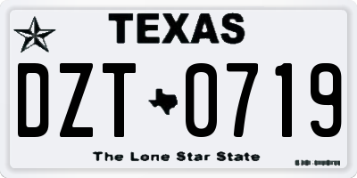 TX license plate DZT0719