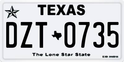 TX license plate DZT0735