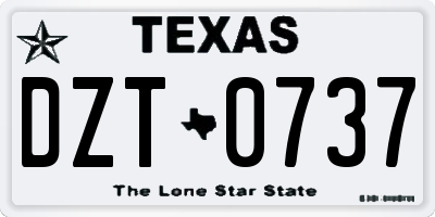 TX license plate DZT0737
