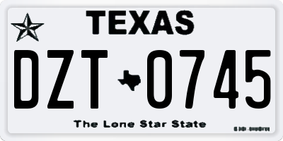 TX license plate DZT0745