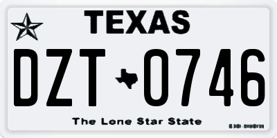 TX license plate DZT0746