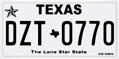 TX license plate DZT0770