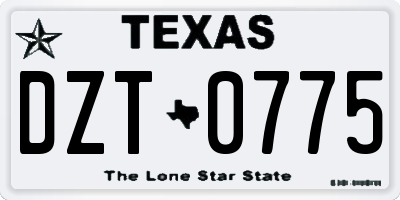 TX license plate DZT0775