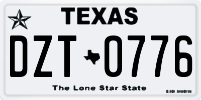 TX license plate DZT0776