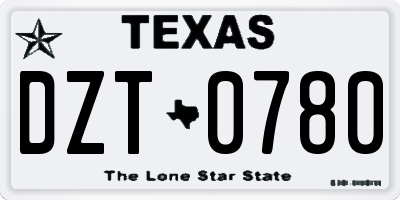 TX license plate DZT0780