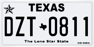 TX license plate DZT0811