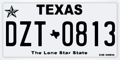 TX license plate DZT0813