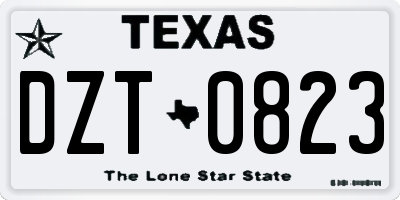 TX license plate DZT0823