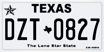 TX license plate DZT0827