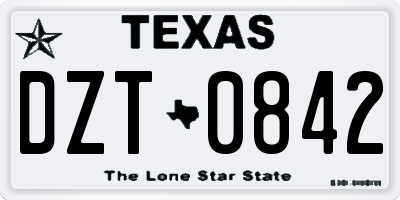 TX license plate DZT0842