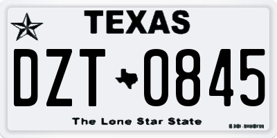 TX license plate DZT0845