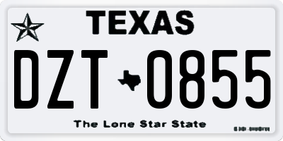 TX license plate DZT0855