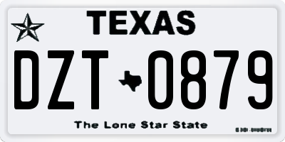 TX license plate DZT0879