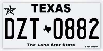 TX license plate DZT0882