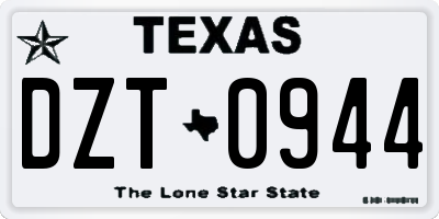 TX license plate DZT0944