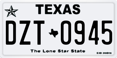 TX license plate DZT0945