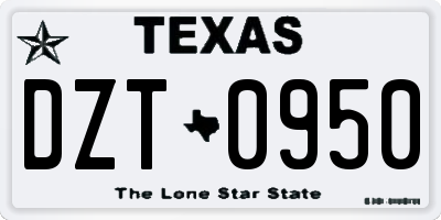 TX license plate DZT0950