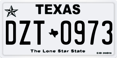 TX license plate DZT0973