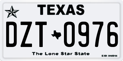 TX license plate DZT0976