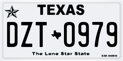 TX license plate DZT0979