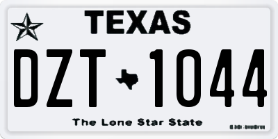 TX license plate DZT1044