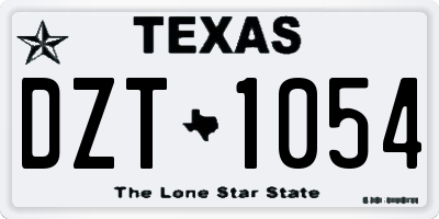 TX license plate DZT1054