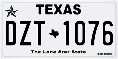 TX license plate DZT1076