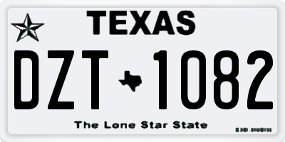 TX license plate DZT1082