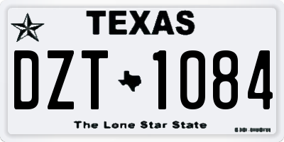 TX license plate DZT1084