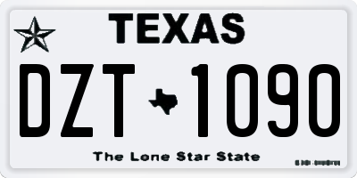 TX license plate DZT1090