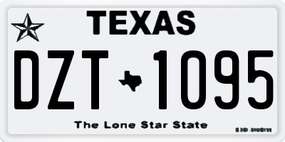 TX license plate DZT1095