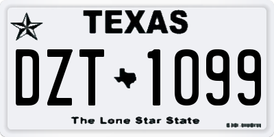 TX license plate DZT1099