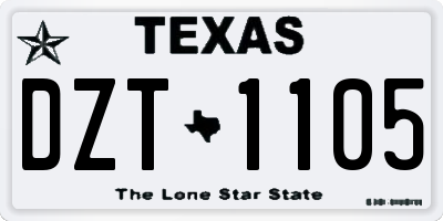 TX license plate DZT1105