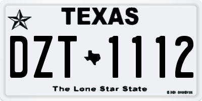 TX license plate DZT1112