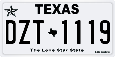TX license plate DZT1119