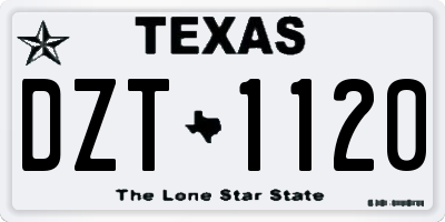 TX license plate DZT1120