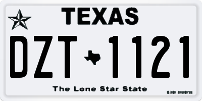 TX license plate DZT1121