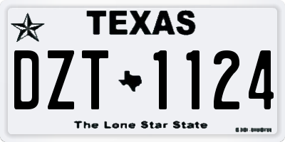 TX license plate DZT1124