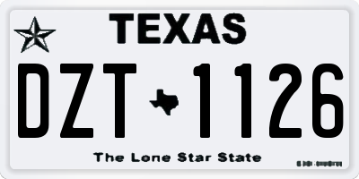 TX license plate DZT1126